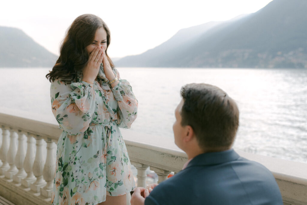surprise proposal at Villa Lario, on Lake Como